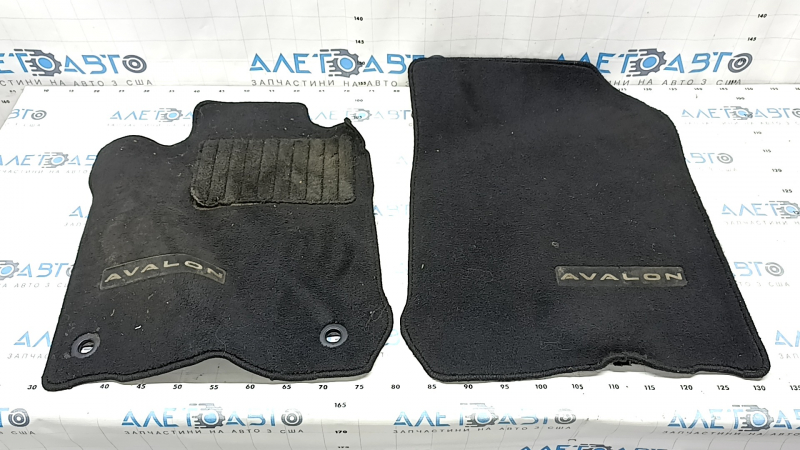 Set of mats for Toyota Avalon 13-18, black cloth, peeling, cracked, needs cleaning