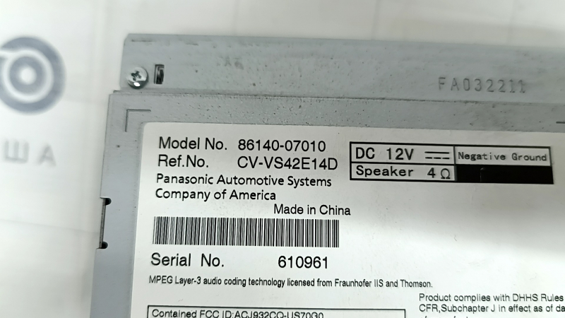 Toyota Avalon 13-14 Monitor, No Image, Working, Scratched