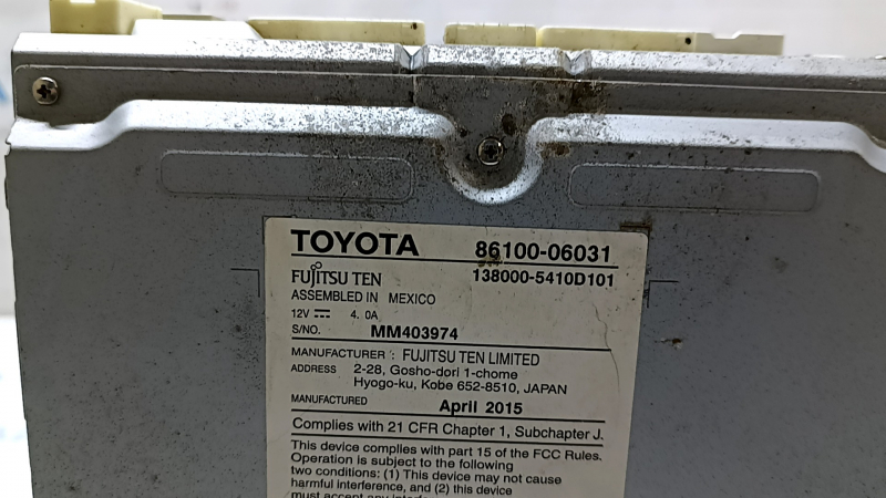 Display radio disc drive player navigation Toyota Camry v55 15-17 usa scratches, missing button