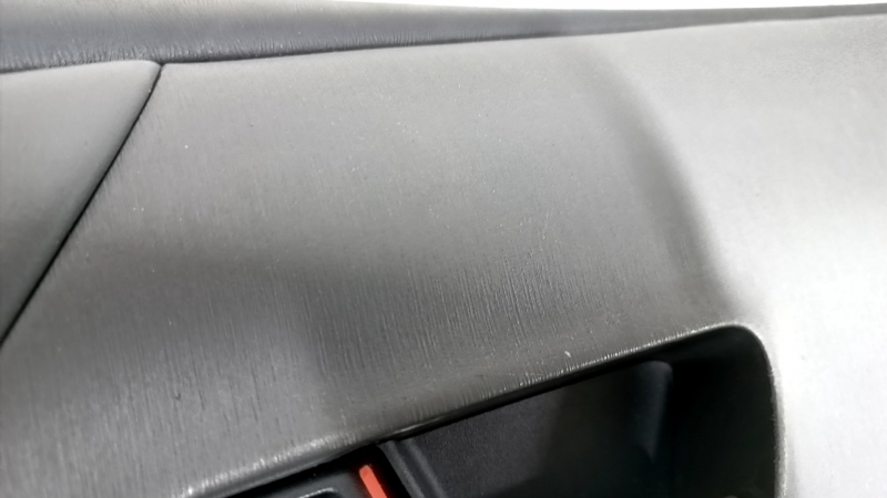 Door trim, front left, Toyota Prius V 12-14, dark gray, dark gray leather insert, for JBL speakers, with handle, scratches, worn