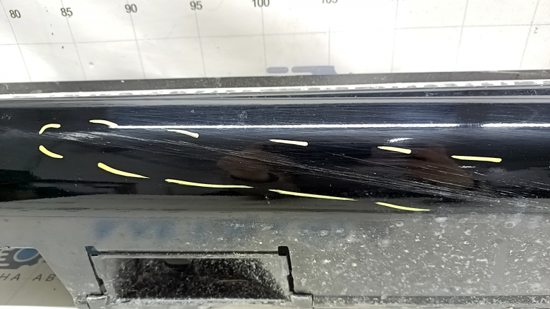 Left side sill for Honda Accord 2023-2024 with seal, gloss black, broken fasteners, tears, scratches