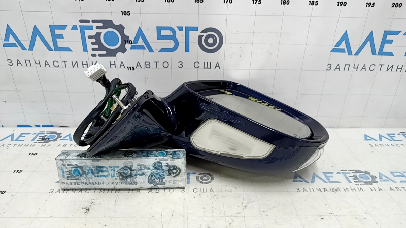 Right side mirror assembly for Lexus RX350 RX450h 10-12, 14 pins, auto-dimming, turn signal, backlight, blue, scratches, sand