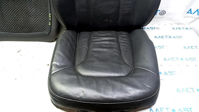Audi Q7 4L 10-15 passenger seat upholstery, heated, black leather, with overlay