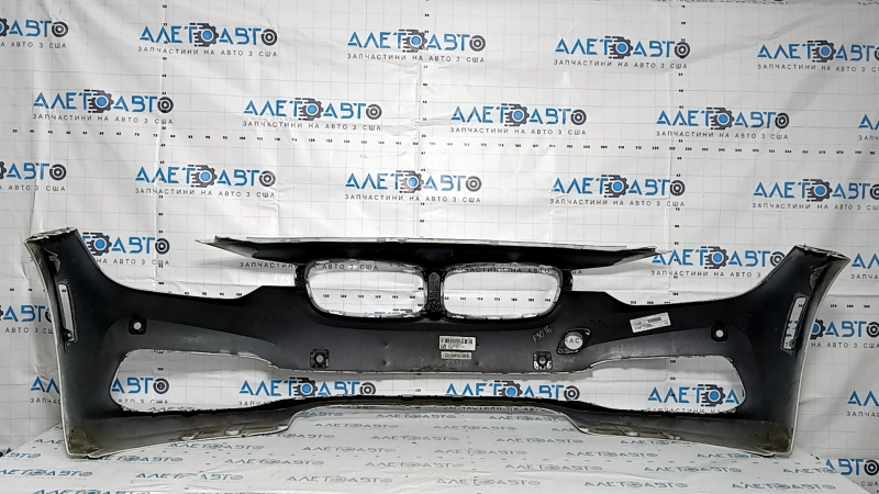 Bare front bumper BMW 3 F30 16-18 Sport line, with parking sensors, white A96 scratches