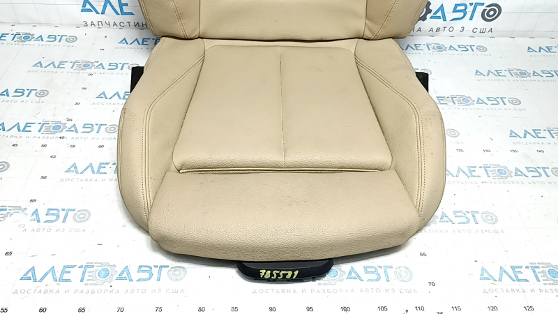 BMW 3 F30 12-18 passenger seat upholstery, beige leather, heated, Sport, for cleaning