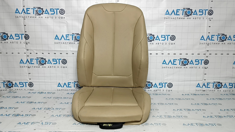 Driver's seat upholstery for BMW 3 F30 12-18, beige leather, heated, Sport, needs cleaning, cracked leather