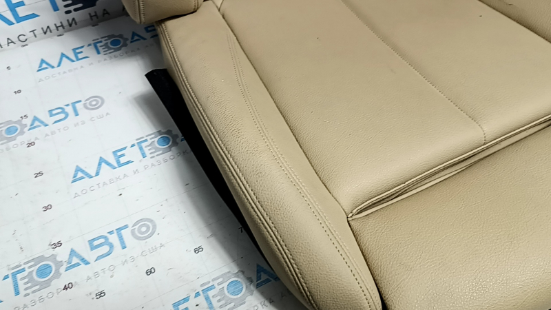 Driver's seat upholstery for BMW 3 F30 12-18, beige leather, heated, Sport, needs cleaning, cracked leather