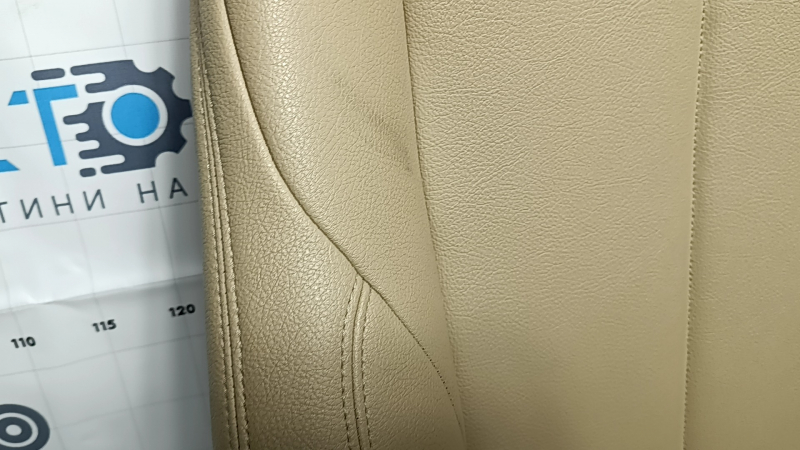 Driver's seat upholstery for BMW 3 F30 12-18, beige leather, heated, Sport, needs cleaning, cracked leather