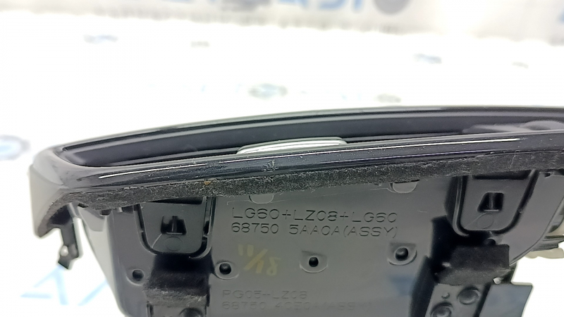 Nissan Rogue 17-19 front panel central air vent deflector, gloss black, coating bulged