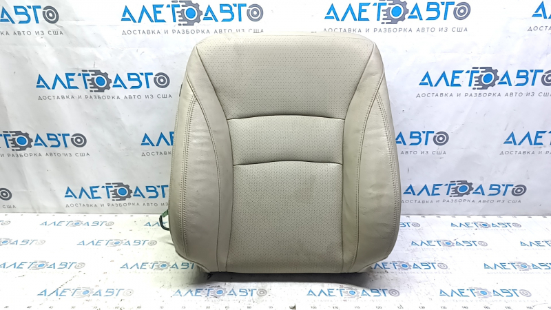 Honda Accord 13-17 passenger seat back upholstery, beige leather, perforated, heated, dry-cleanable