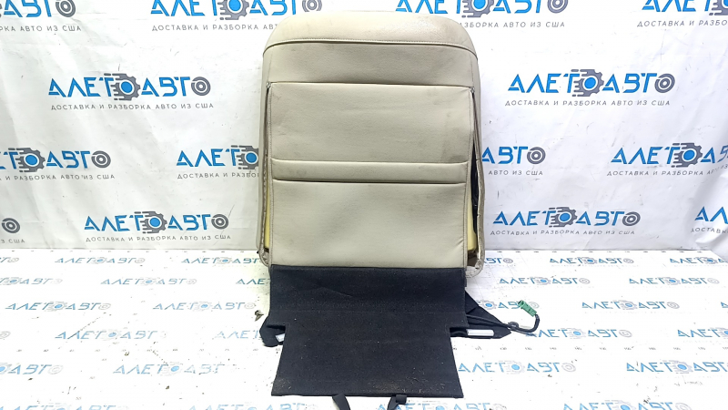 Honda Accord 13-17 passenger seat back upholstery, beige leather, perforated, heated, dry-cleanable