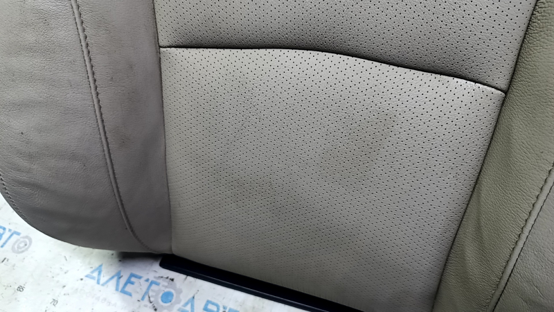 Honda Accord 13-17 passenger seat back upholstery, beige leather, perforated, heated, dry-cleanable