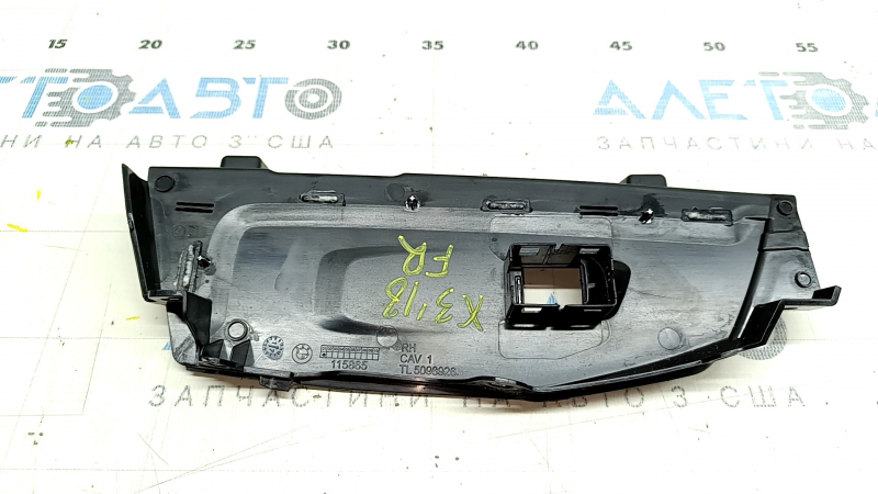 BMW X3 G01 18-21 front right window lift control trim, black with chrome
