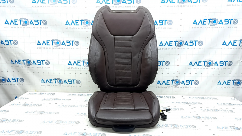 BMW X3 G01 18-21 passenger seat upholstery, Vernasca Mokka brown leather, heated, dented leather, scuffed