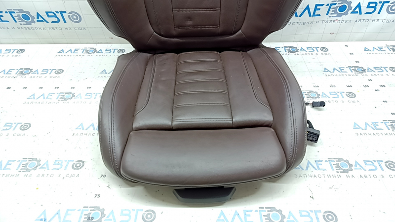 BMW X3 G01 18-21 passenger seat upholstery, Vernasca Mokka brown leather, heated, dented leather, scuffed