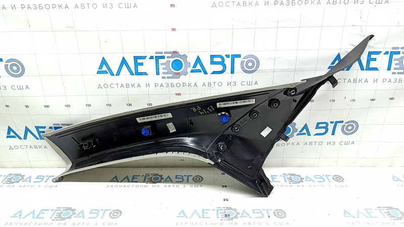 BMW i3 14-21 right front pillar trim, gray and black, dry-cleanable