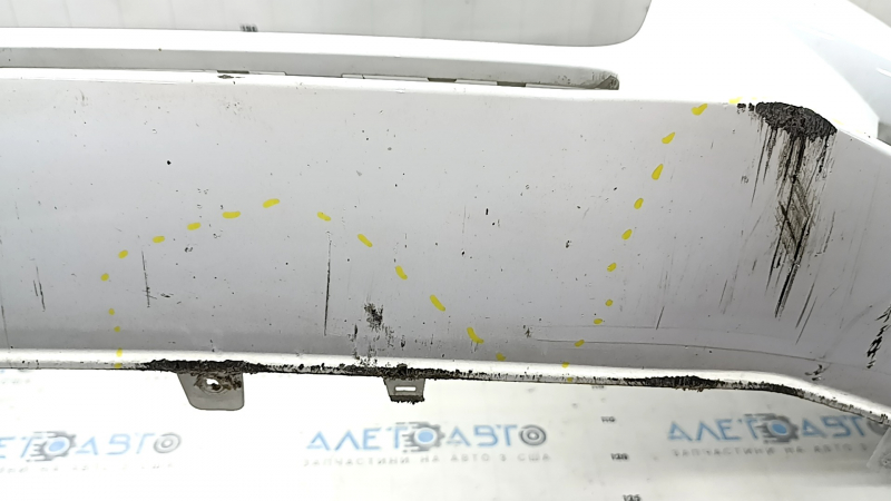Bare front bumper Audi A4 B9 17-19 without washers, for 4 parking sensors, white, without plug, scratches, broken fasteners,