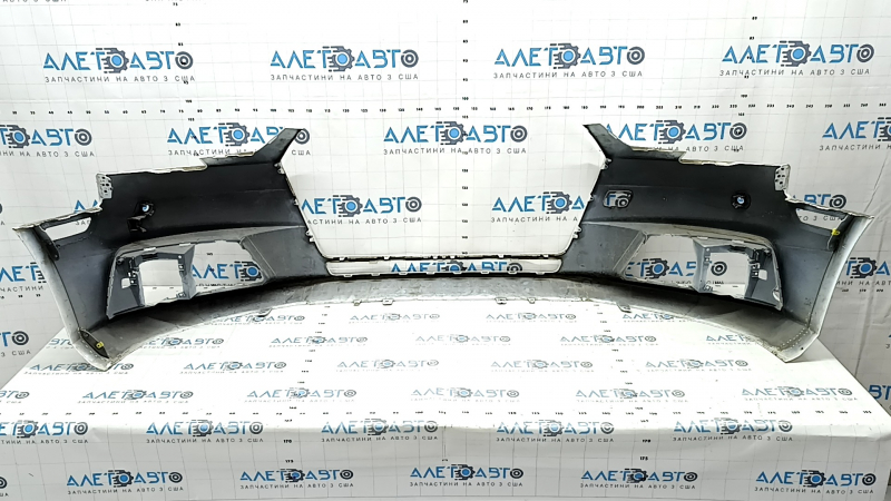 Bare front bumper Audi A4 B9 17-19 without washers, for 4 parking sensors, white, without plug, scratches, broken fasteners,