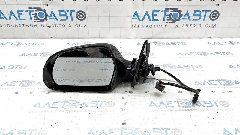 Left side mirror assembly for Audi Q3 8U 15-18, 6+2 pins, turn signal, heated, black