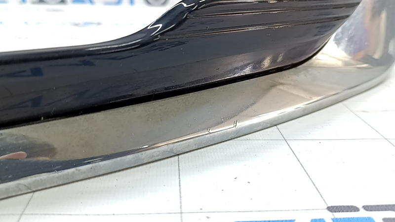 Right front bumper grille for Ford Fusion mk5 17-18 with LED fog lights, glossy finish, with chrome molding, sand
