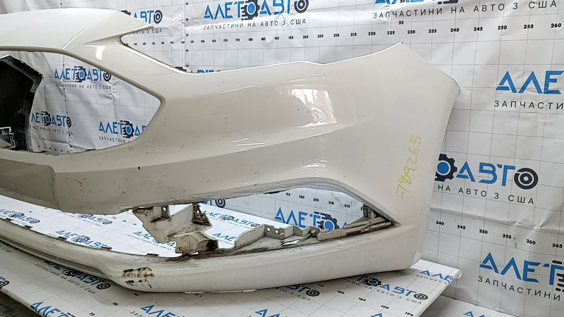 Front bumper, bare, Ford Fusion mk5 17-18, white, without parking sensors, scratches