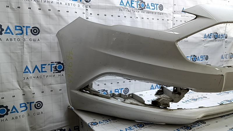 Front bumper, bare, Ford Fusion mk5 17-18, white, without parking sensors, scratches