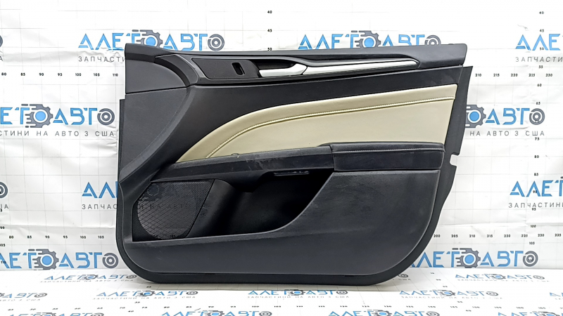 Door trim panel front right Ford Fusion mk5 17-20 titanium, black with gray insert leather, armrest leather, molding gray structure