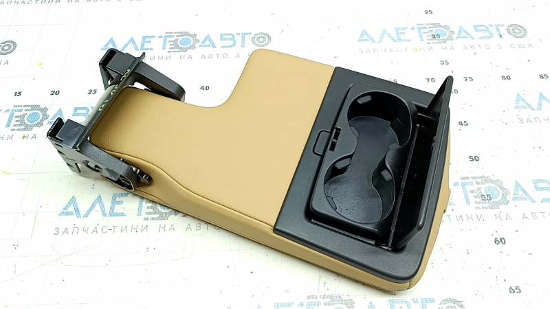 Rear seat armrest, 2nd row, Volvo XC90 16-23, beige leather, with cup holders