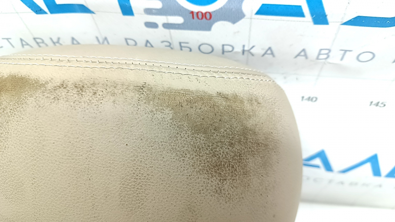 Rear left headrest for Hyundai Sonata 11-15, leather, beige, dry-cleanable, cracked