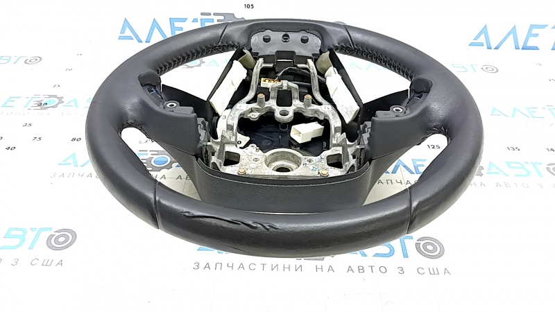 The steering wheel is naked, Toyota Prius 50 Prime 17-22, black leather, heated, folds on the leather.