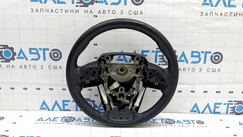 The steering wheel is naked, Toyota Prius 50 Prime 17-22, black leather, heated, folds on the leather.