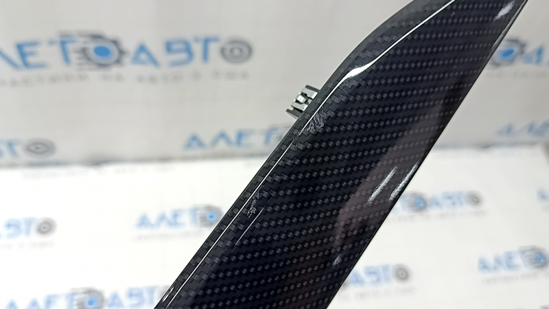 Right front panel trim for Ford Escape MK4 20-24, black gloss carbon fiber, for small display, scratches