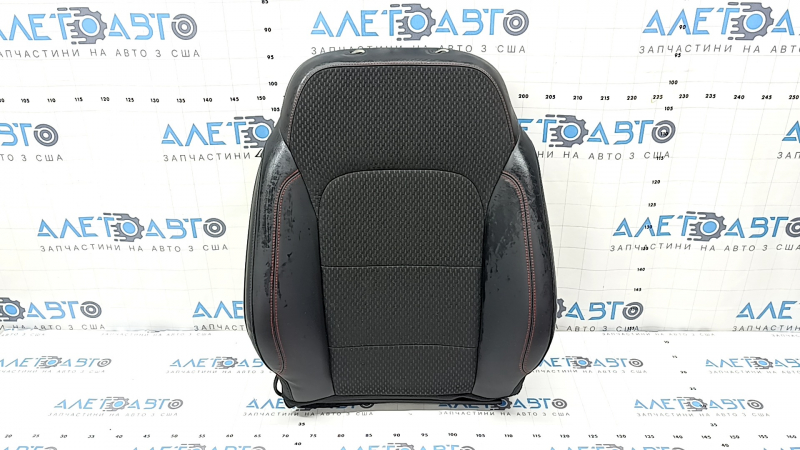 Ford Escape MK4 23-24 passenger seat back upholstery, combined leather and cloth, black with red stitching, heated