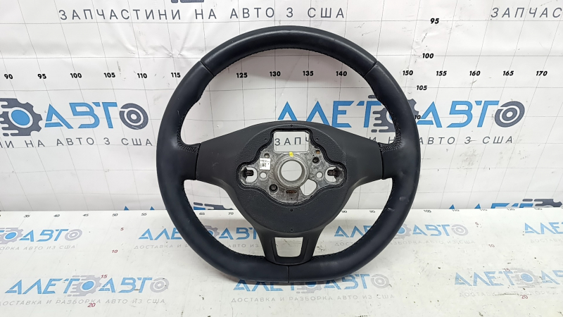 VW Jetta 19-23 black leather steering wheel, no buttons or trim, scratches