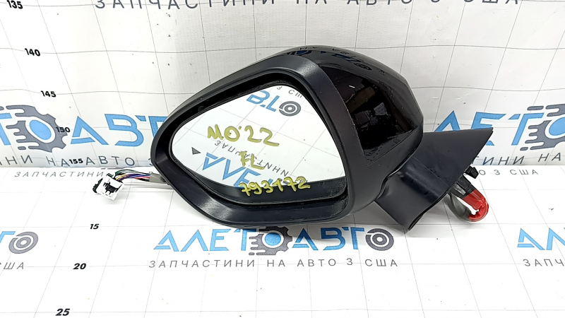Left side mirror assembly for Mitsubishi Outlander 22-25, 9+2 pins, turn signal, heated, auto-folding, BSM, camera, gloss black