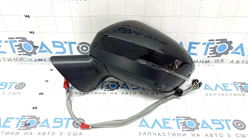 Left side mirror assembly for Mitsubishi Outlander 22-25, 9+2 pins, turn signal, heated, auto-folding, BSM, camera, gloss black