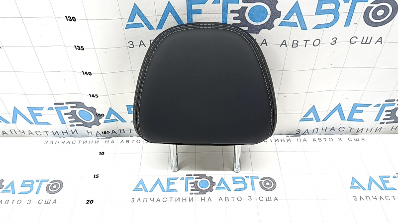 Rear left headrest, 2nd row, Mitsubishi Outlander 22-25, black leather, gray stitching