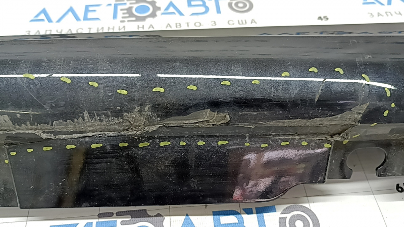 Left side sill for BMW 3 G20 19-24, black, backlit, scratches, backlit peeling off