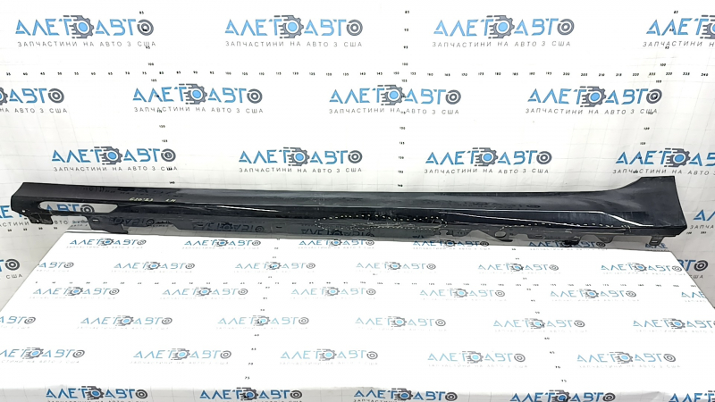 Left side sill for BMW 3 G20 19-24, black, backlit, scratches, backlit peeling off