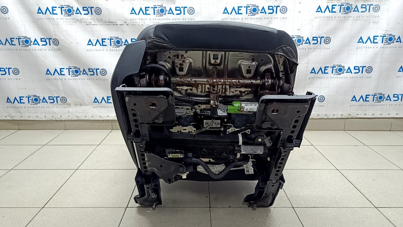 Ford Mustang mk6 15-23 passenger seat with airbag, electric + mechanical, coupe, black, leather, heated, blown, perforated, water damaged, motors not working, needs cleaning