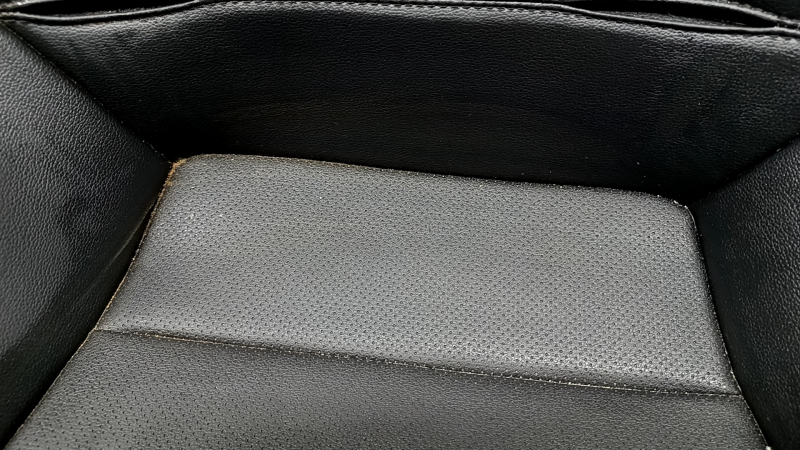 Rear row of seats, lower part, Ford Mustang mk6 15-23 coupe, black leather, perforated, dry cleanable