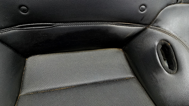 Rear row of seats, lower part, Ford Mustang mk6 15-23 coupe, black leather, perforated, dry cleanable