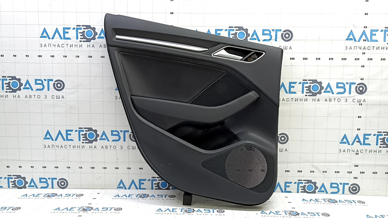 Door trim panel, rear left, Audi A3 8V 15-20 4d, 5d, with handle, black, scratched