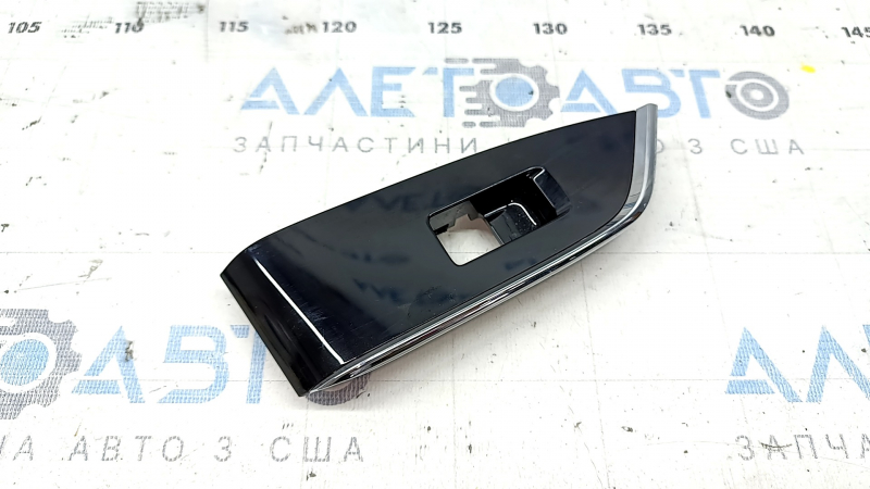 Rear left window lift control trim for Mazda CX-5 17-25, gloss black, with chrome molding, scratches