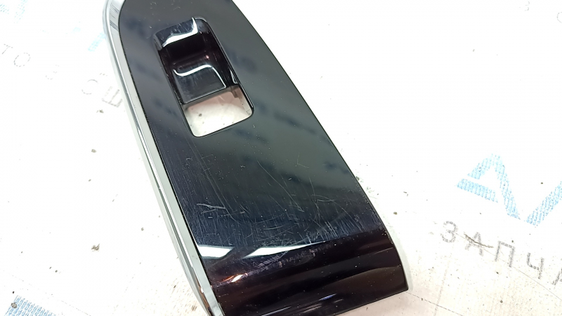 Right rear window lift control trim for Mazda CX-5 17-25, gloss black, with chrome molding, scratches