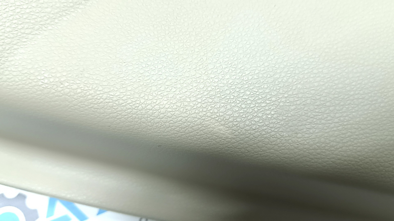 Rear left door panel for a 13-17 Honda Accord, beige, armrest and insert, beige leather, needs cleaning, scratches, whitened plastic