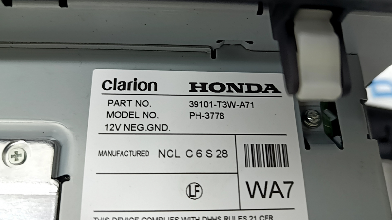 Monitor, display, navigation lower Honda Accord 2013-2017 touchscreen touring, with overlay black with gray, crack, scratches