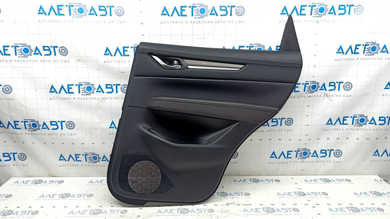 Door trim card rear right Mazda CX-5 17-23 black, armrest leather brown, trim with chrome molding under the tree, BOSE, scratches,