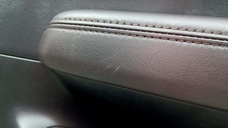 Door trim card rear right Mazda CX-5 17-23 black, armrest leather brown, trim with chrome molding under the tree, BOSE, scratches,