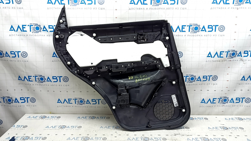 Door trim card rear right Mazda CX-5 17-23 black, armrest leather brown, trim with chrome molding under the tree, BOSE, scratches,